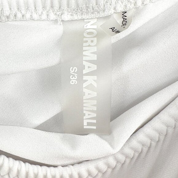 Norma Kamali Diana White Off Shoulder Shirred Stretchy Fitted Midi Dress sz S - Picture 8 of 15